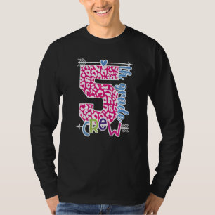Camiseta Professora Da Tripulação Do 5 Primeiro Dia De Cria