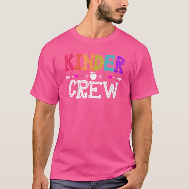 Camiseta Professora Da Tripulação Do Kindergarten 1rua Dia  (Frente)