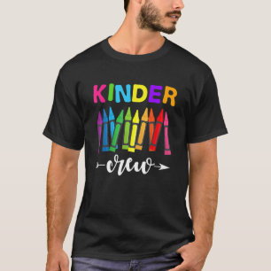 Camiseta Professora Da Tripulação Do Kindergarten 1rua Dia 