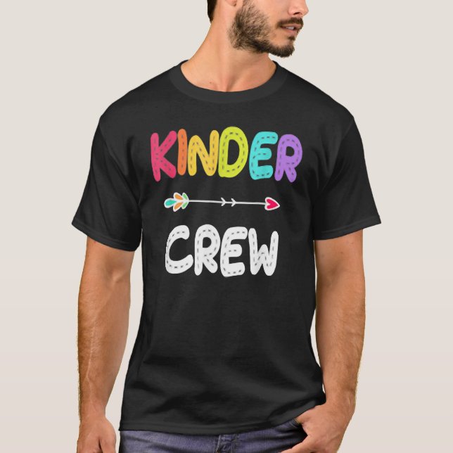 Camiseta Professora Da Tripulação Do Kindergarten 1rua Dia  (Frente)