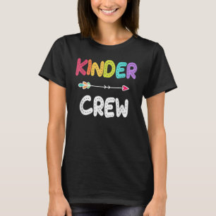 Camiseta Professora Da Tripulação Do Kindergarten 1rua Dia 