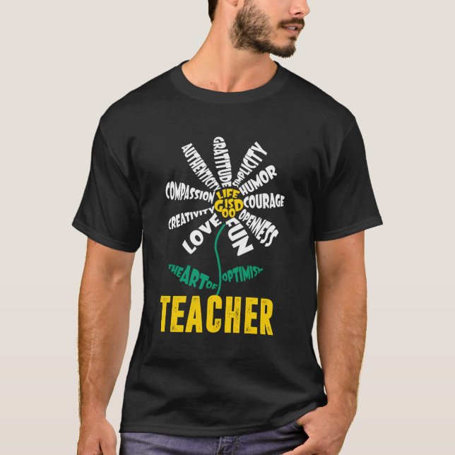Camiseta Professora Daisy Flower Towering Daisy Arte Do Opt (Frente)