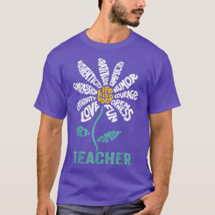 Camiseta Professora Daisy Teach School Sunflower