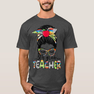 Camiseta Professora de 5 Grau Engraçada Mulheres de Cabelo