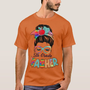 Camiseta Professora de 5 Grau Engraçado, Mulher-Cabelo-Arma