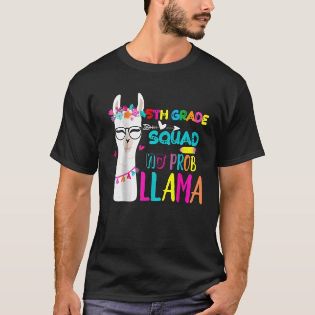 Camiseta Professora De 5 Grau Quadrado Estudante De Volta À (Frente)