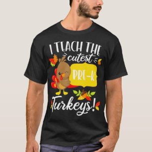 Camiseta Professora de Ação de Graças PreK Preschool Cutest
