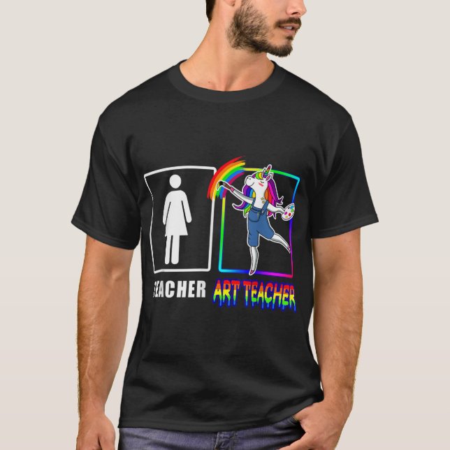 Camiseta Professora De Arte Bastante Magia Dabbing Unicorn  (Frente)
