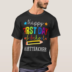 Camiseta Professora De Arte Feliz 1rua Dia Da Escola De Vol