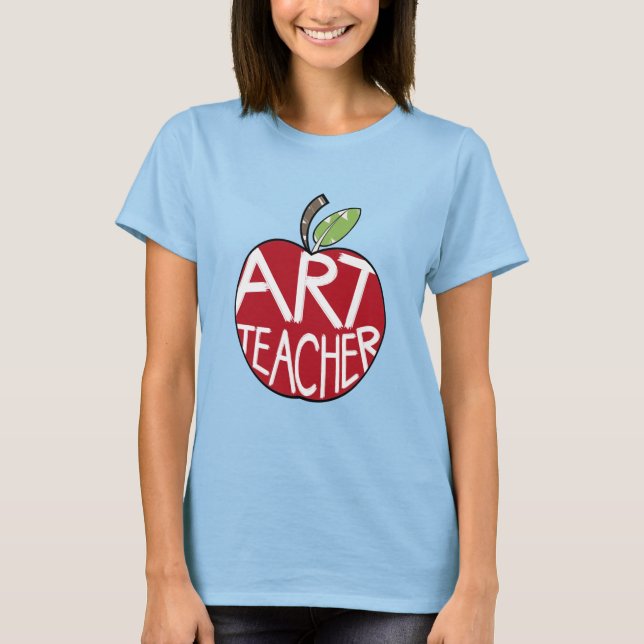 Camiseta Professora De Arte Pintou Maçãs De Maçã E Pintura (Frente)