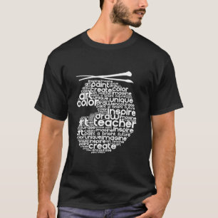 Camiseta Professora de Arte Valorizar Paleta de Nuvem de Pa