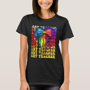 Camiseta Professora de Arte Volta às Aulas Arco-íris Pinta