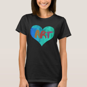 Camiseta Professora De Artistas Para Coração Colorida 2