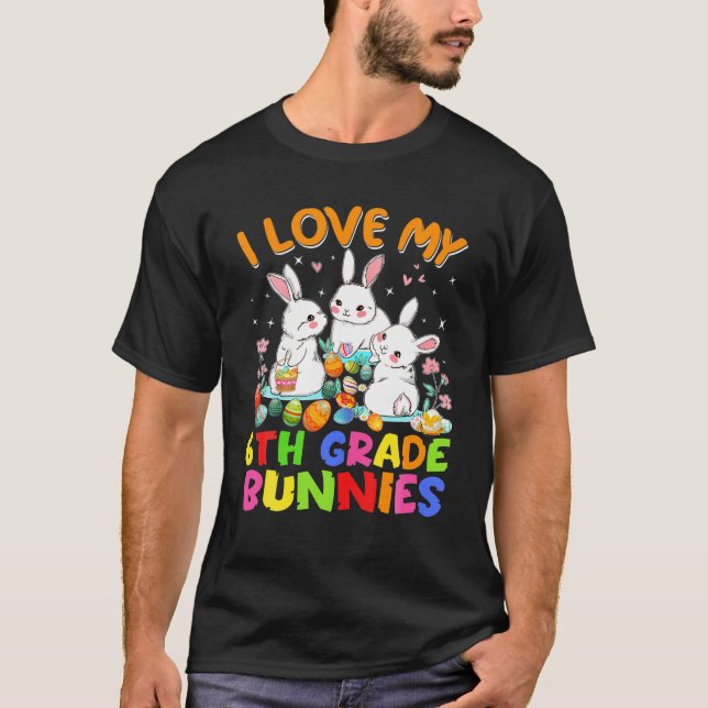 Camiseta Professora De Caça A Coelhinhos Da Páscoa Eu Amo M (Frente)