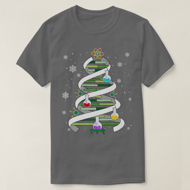 Camiseta Professora De Ciência Árvore De Natal Para Cientis (Frente do Design)