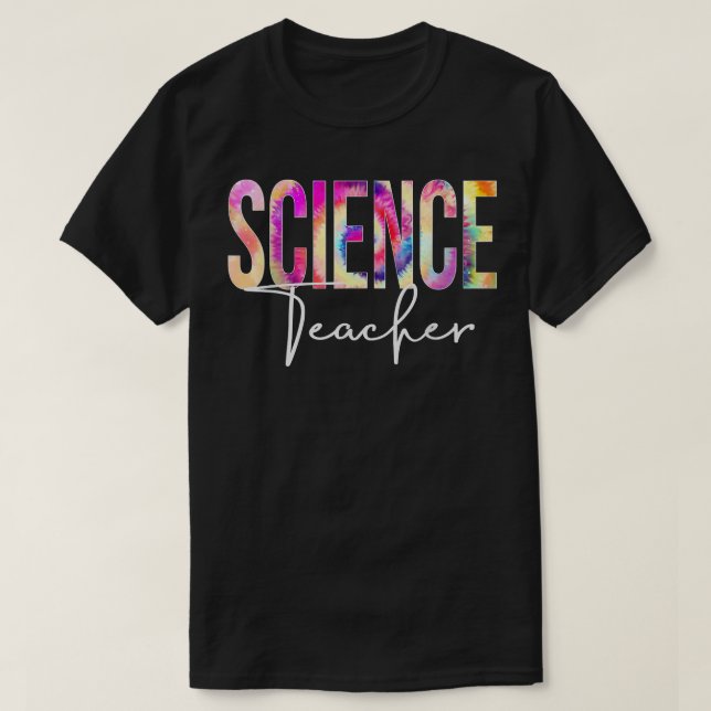 Camiseta Professora De Ciência Tie Dye De Volta À Escola Ap (Frente do Design)