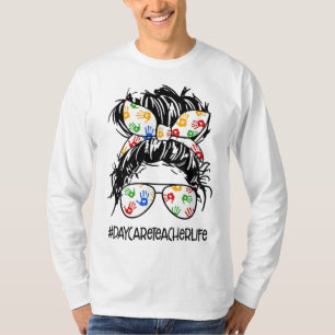 Camiseta Professora de creche feminina Dia de as mães de tr