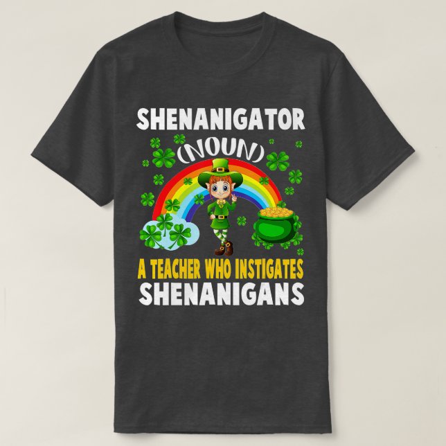 Camiseta Professora De Definição De Shenanigador Que Instig (Frente do Design)