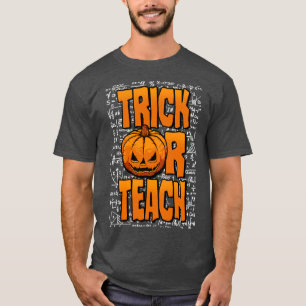 Camiseta Professora De Ensino De Matemática Halloween Pumpk