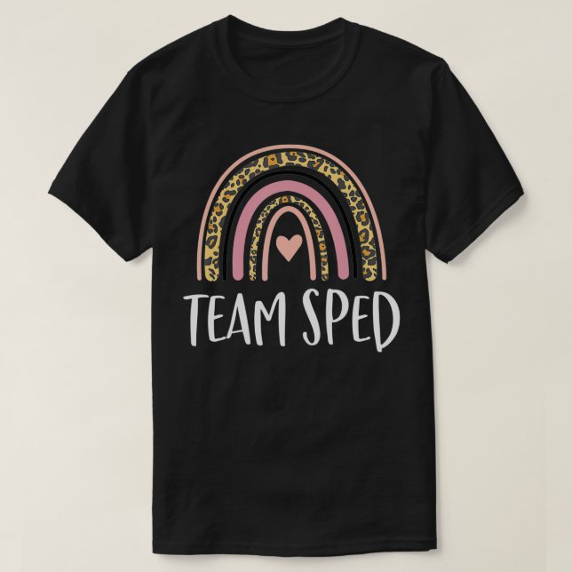 Camiseta Professora De Equipe Boho Rainbow De Volta À Escol (Frente do Design)