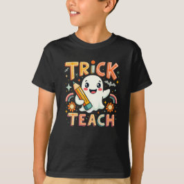 Camiseta Professora De Escolas De Truque Ou Ensino Que Ghos