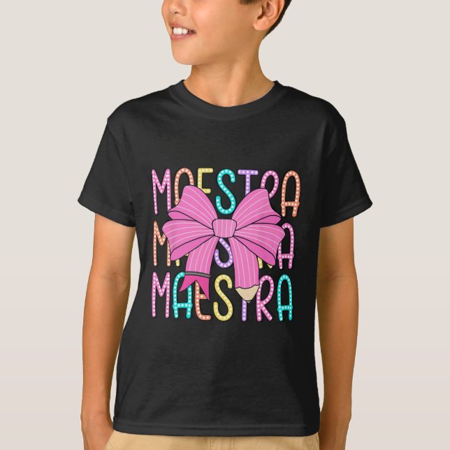 Camiseta Professora de espanhol Maestra volta às aulas Lápi (Frente)