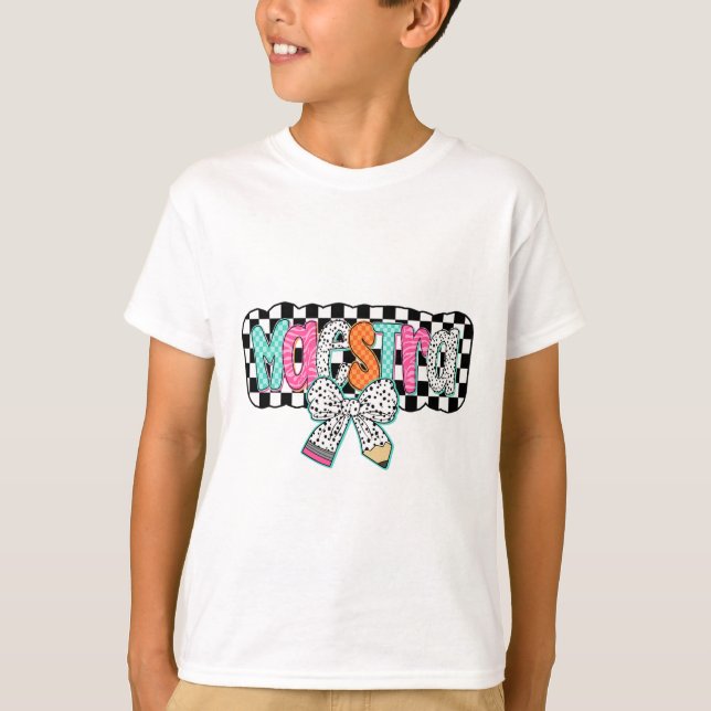 Camiseta Professora de Espanhol Maestra Volta às Aulas Lápi (Frente)