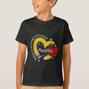 Camiseta Professora de espanhol Maestra volta às aulas prim