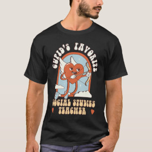 Camiseta Professora de Estudos Sociais Favoritos de Cupid C
