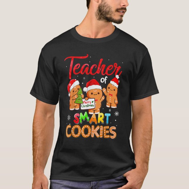 Camiseta Professora De Férias De Natal Com Biscoitos Inteli (Frente)