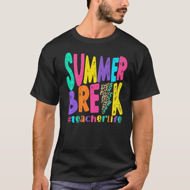Camiseta Professora de férias de verão aflita relâmpagos-le (Frente)