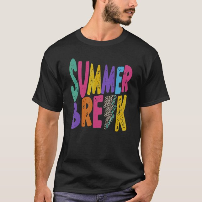 Camiseta Professora de férias de verão aflita relâmpagos-le (Frente)
