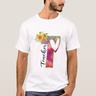 Camiseta Professora de Flores de Arte