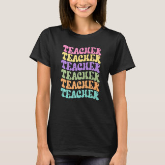 Camiseta Professora De Groovy - Pastel Retroativo Para Prof