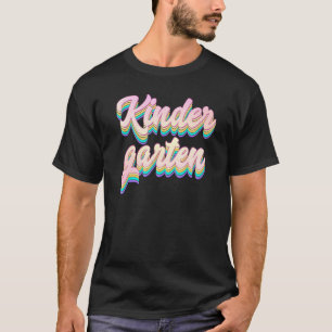 Camiseta Professora de Jardim de Infância Arco-Íris Empilha