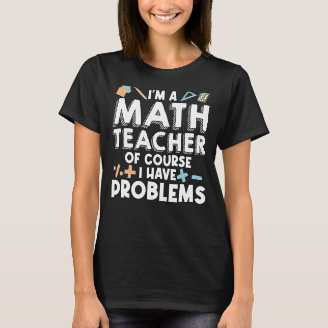 Camiseta Professora de Matemática Art Men Estatísticas de M (Frente)