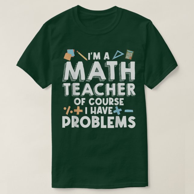 Camiseta Professora de Matemática Art Men Estatísticas de M (Frente do Design)