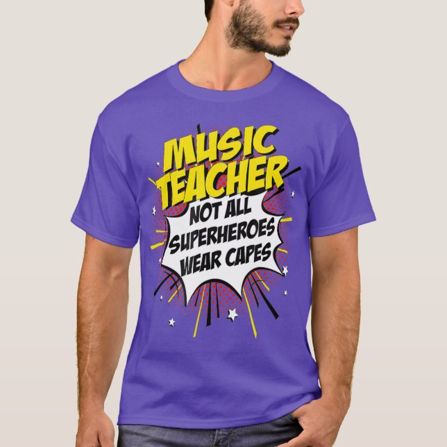 Camiseta Professora de Música Super Herói Engraçado Dons de (Frente)