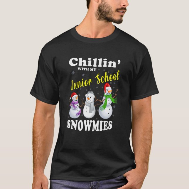 Camiseta Professora De Natal Chillin Com Meu Sn Da Escola S (Frente)