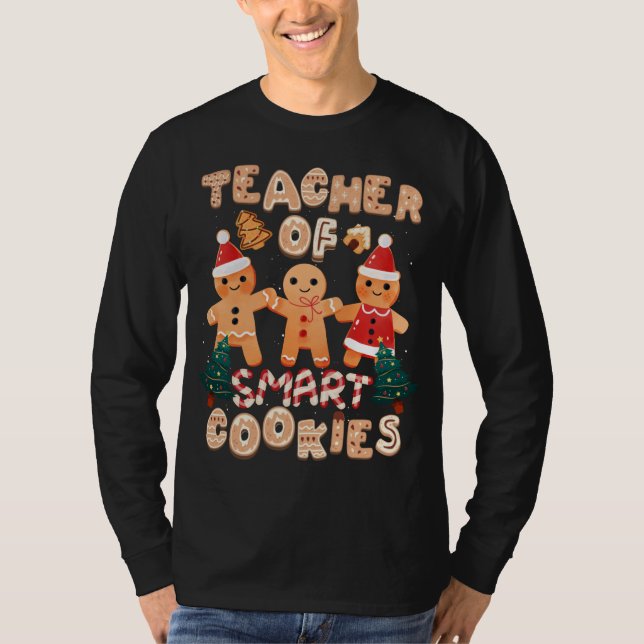 Camiseta Professora de Natal Cookies com Gingerpão giro Eng (Frente)