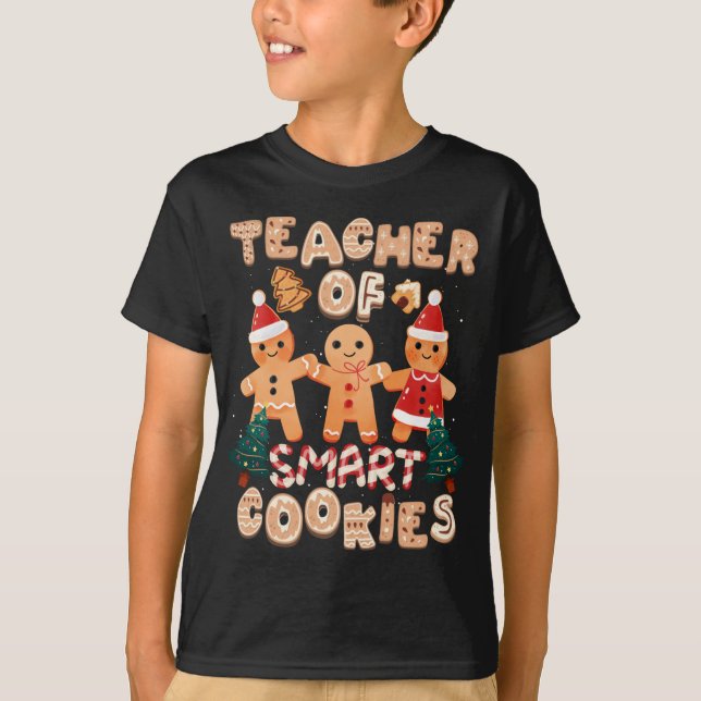 Camiseta Professora de Natal Cookies com Gingerpão giro Eng (Frente)