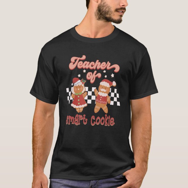 Camiseta Professora de Natal do Smart Cookies Gingerb (Frente)