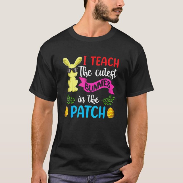 Camiseta Professora De páscoas Ensino Os Coelhinhos Mais Pe (Frente)