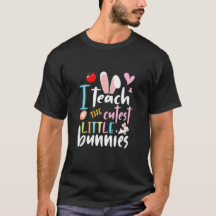 Camiseta Professora De páscoas Ensino Os Pequenos Coelhinho
