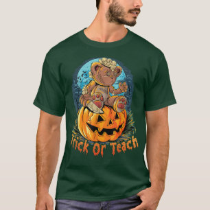 Camiseta Professora De Pumpkin De Urso Escarlate De Ensaio