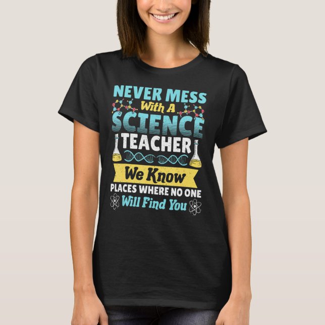 Camiseta Professora De Química Científica Nunca Mete Com Ci (Frente)