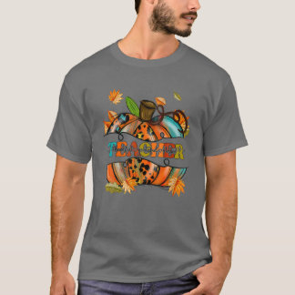 Camiseta Professora de roupas de outono agradeço a Deus