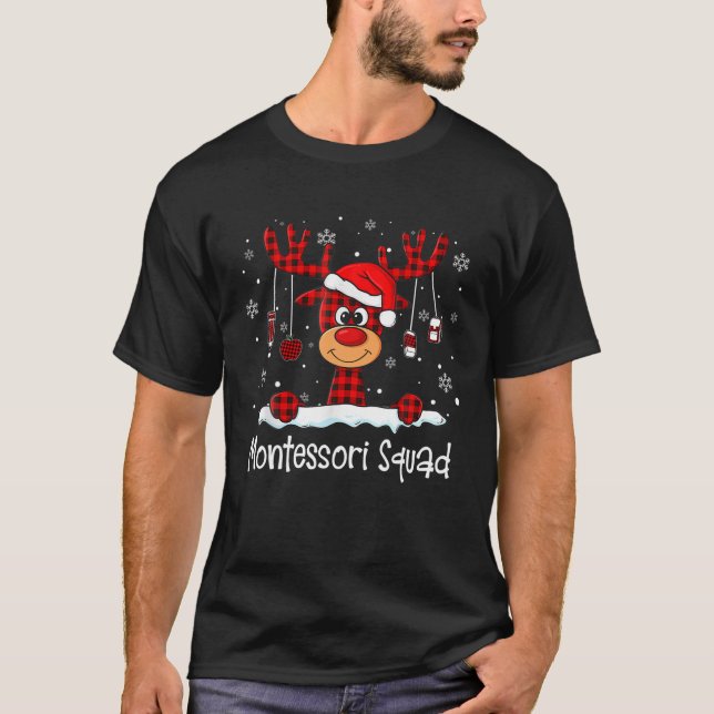 Camiseta Professora de Santa Hat na Xadrez do esquadrão Mon (Frente)