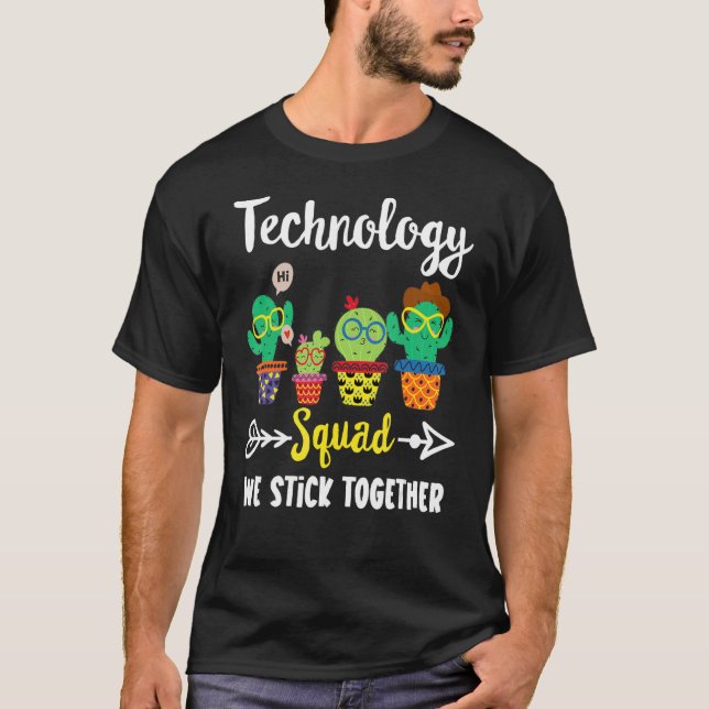 Camiseta Professora de Tecnologia da Equipe de Cactus no Qu (Frente)
