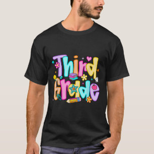 Camiseta Professora de Terceira Série Preppy Volta às Aulas